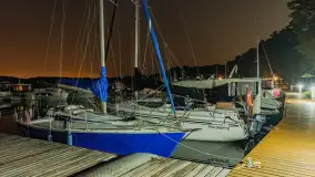 Nocne zdjęcia portu Łabędzi Ostrów, lipiec 2023 r. - zdjęcie 12