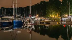 Nocne zdjęcia portu Łabędzi Ostrów, lipiec 2023 r. - zdjęcie 13