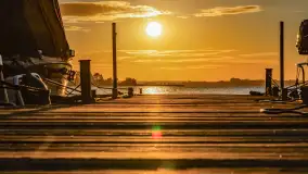 Wschód słońca nad jeziorem Mamry, Stanica Wodna Kietlice, sierpień 2023 r. - zdjęcie 52