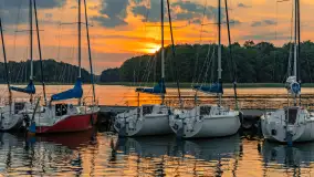 Zachód słońca nad jeziorem Kisajno, wrzesień 2023 r. - zdjęcie 14