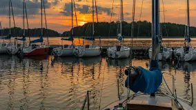 Zachód słońca nad jeziorem Kisajno, wrzesień 2023 r. - zdjęcie 1