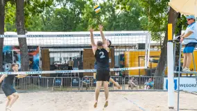 Otwarte Mistrzostwa Węgorzewa w Siatkówce Plażowej Mężczyzn - Sztynort 2023 - zdjęcie 18