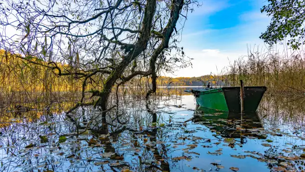 Złota mazurska jesień w Mrągowie nad jeziorem Juno - zdjęcie 9