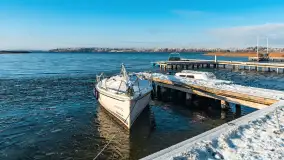 Mazurska biała jesień w porcie Ognisty Ptak, listopad 2023 r. - zdjęcie 1