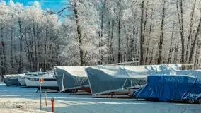 Zima w porcie Łabędzi Ostrów w Pięknej Górze, listopada 2023 r. - zdjęcie 54