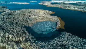 Jeszcze raz zima z drona nad Kisajnem i Święcajtami, listopad 2023 r. - zdjęcie 34