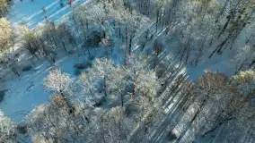 Zimowe Mazury z drona na różnych ujęciach - zdjęcie 30