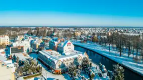 Zimowy Pisz na ujęciach z drona, styczeń 2024 r. - zdjęcie 23