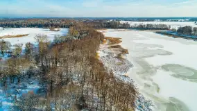 Dziewiszewo i jezioro Dziewiszewskie z lotu ptaka, styczeń 2024 r. - zdjęcie 12