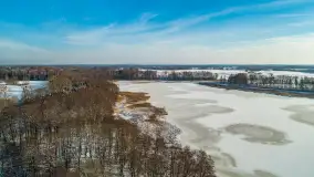 Dziewiszewo i jezioro Dziewiszewskie z lotu ptaka, styczeń 2024 r. - zdjęcie 13