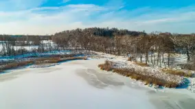 Dziewiszewo i jezioro Dziewiszewskie z lotu ptaka, styczeń 2024 r. - zdjęcie 10