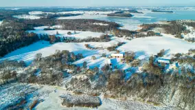 Dziewiszewo i jezioro Dziewiszewskie z lotu ptaka, styczeń 2024 r. - zdjęcie 14