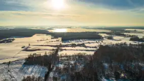 Dziewiszewo i jezioro Dziewiszewskie z lotu ptaka, styczeń 2024 r. - zdjęcie 15