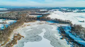 Dziewiszewo i jezioro Dziewiszewskie z lotu ptaka, styczeń 2024 r. - zdjęcie 6