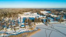 Bełdany, Piaski i Mazurski Raj z lotu ptaka, styczeń 2024 r. - zdjęcie 14