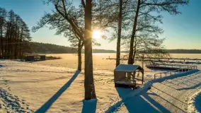 Bełdany, Piaski i Mazurski Raj z lotu ptaka, styczeń 2024 r. - zdjęcie 23