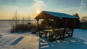 Jezioro Tajty i wieś Wrony przed zachodem słońca, styczeń 2024 r. - zdjęcie 14