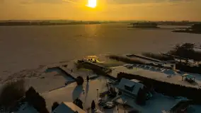 Jezioro Tajty i wieś Wrony przed zachodem słońca, styczeń 2024 r. - zdjęcie 3