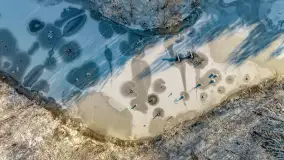 Zimowa rzeka Dajna niedaleko Wilkowa, styczeń 2024 r. - zdjęcie 28