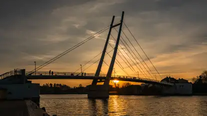 Zachód słońca w Mikołajkach, luty 2024 r.