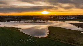 Zachód i rozlewiska przy Karolewie, luty 2024 r. - zdjęcie 4