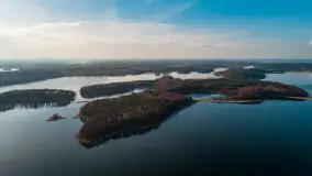 Mazury z drona przy jeziorze Kisajno, luty 2024 r. - zdjęcie 20