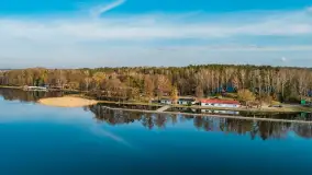 Mazury z drona przy jeziorze Kisajno, luty 2024 r. - zdjęcie 11