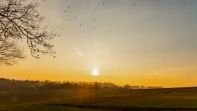 Zachód słońca nad Mazurskimi polami, Wopławki, marzec 2024 r. - zdjęcie 23