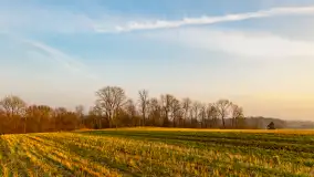 Zachód słońca nad Mazurskimi polami, Wopławki, marzec 2024 r. - zdjęcie 1