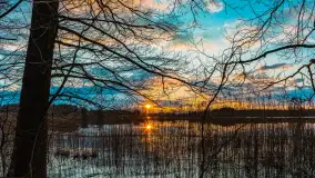 Zachód słońca nad jeziorem Głęboka Kuta, marzec 2024 r. - zdjęcie 3