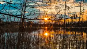 Zachód słońca nad jeziorem Głęboka Kuta, marzec 2024 r. - zdjęcie 19