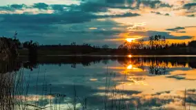 Zachód słońca nad jeziorem Głęboka Kuta, marzec 2024 r. - zdjęcie 9