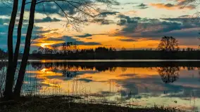 Zachód słońca nad jeziorem Głęboka Kuta, marzec 2024 r. - zdjęcie 21