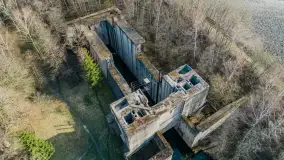 Śluza Leśniewo Górne na zdjęciach z drona, marzec 2024 r. - zdjęcie 17