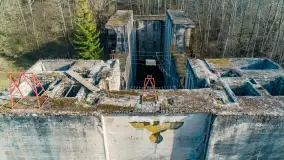 Śluza Leśniewo Górne na zdjęciach z drona, marzec 2024 r. - zdjęcie 14