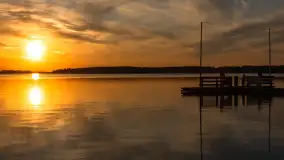 Zachód słońca nad jeziorem Święcajty, kwiecień 2024 r. - zdjęcie 2