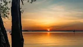 Zachód słońca nad jeziorem Dargin z komarami w planie - zdjęcie 7