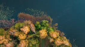 Jezioro Iławki z lotu ptaka o wschodzie słońca, październik 2024 r. - zdjęcie 7