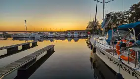 Kilka zdjęć po zachodzie słońca w ekomarinie Giżycko, wrzesień 2024 r. - zdjęcie 5