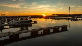 Zachód słońca, Ekomarina Giżycko, grudzień 2024 r. - zdjęcie 14