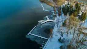 Jezioro Kisajno, Tajty, Piękna Góra w zimowej scenerii z drona - zdjęcie 21