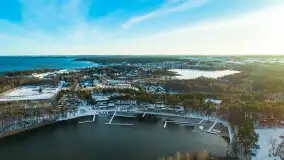 Zimowe jezioro Tajty i okolice z drona, styczeń 2025 r. - zdjęcie 27