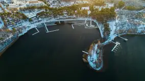 Zimowe jezioro Tajty i okolice z drona, styczeń 2025 r. - zdjęcie 14