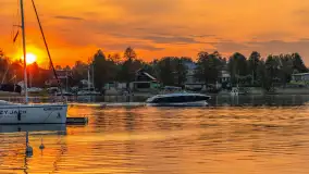 Zachód słońca nad jeziorem Bocznym w Rydzewie, maj 2024 r. - zdjęcie 8