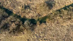 Rzeki Guber i Sajna na zdjęciach z drona, marzec 2025 r. - zdjęcie 18