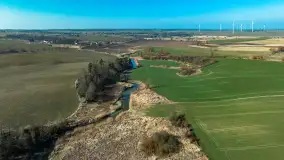 Rzeki Guber i Sajna na zdjęciach z drona, marzec 2025 r. - zdjęcie 42