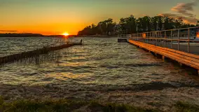 Zachód słońca nad zatoką Tracz i jeziorem Kisajno - zdjęcie 1