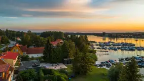 Zachód słońca nad jeziorem Bocznym, Rydzewo z lotu ptaka, lipiec 2025 r. - zdjęcie 20