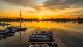 Zachód słońca nad jeziorem Bocznym, Rydzewo z lotu ptaka, lipiec 2025 r. - zdjęcie 43