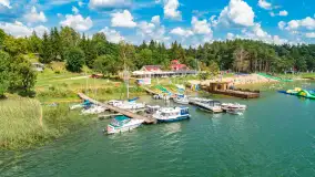 Jezioro Święcajty i Piękny Brzeg z lotu ptaka, sierpień 2025 r. - zdjęcie 12